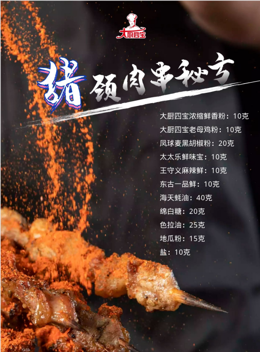 豬頸肉串配方